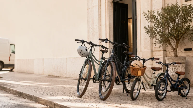 Adult and kids bikes delivered for family travel in Lisbon